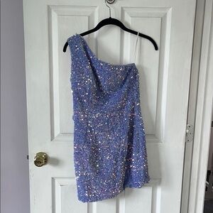 One-Shoulder Sequin Dress in Light Purple